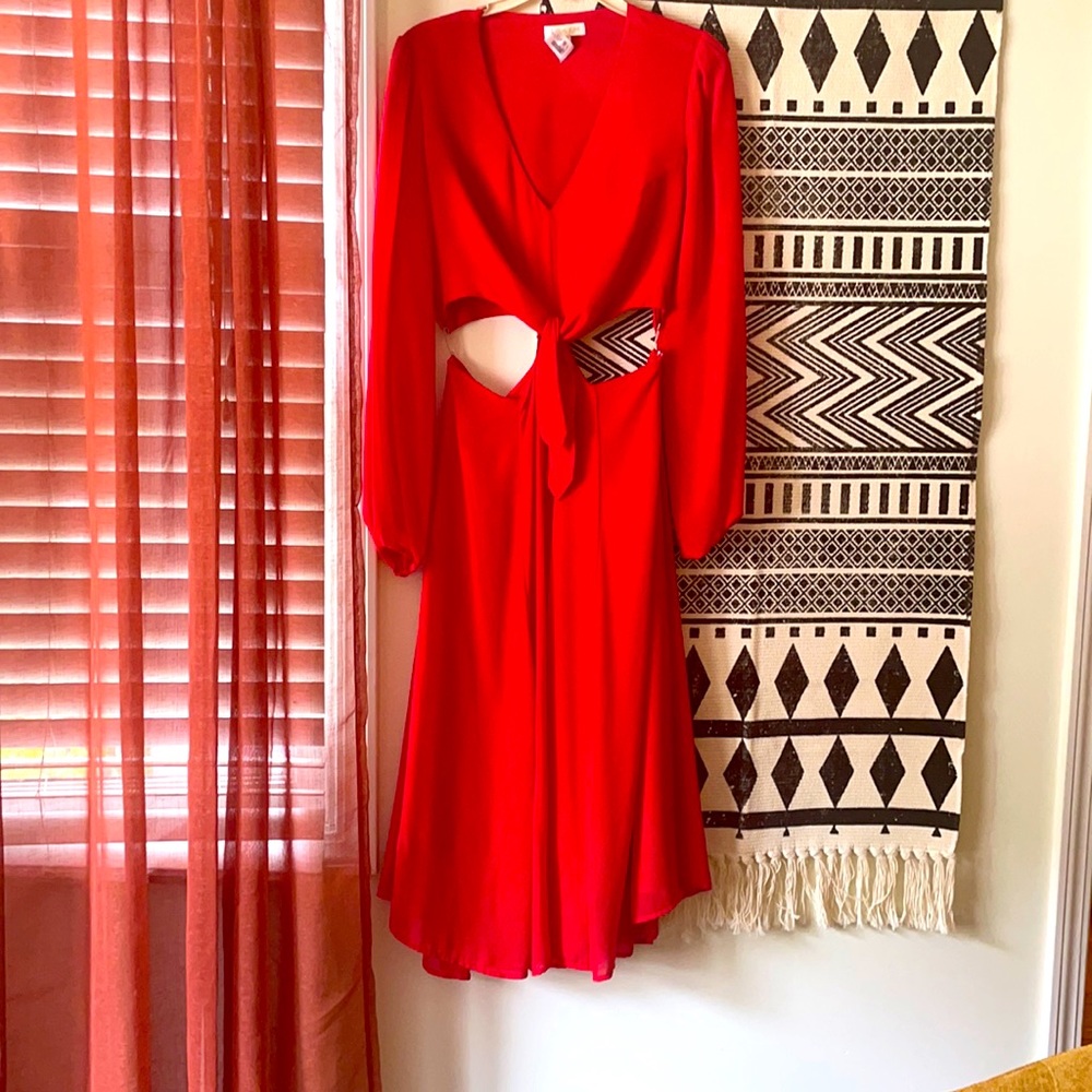 Yumi Kim Open Heart midi chiffon dress